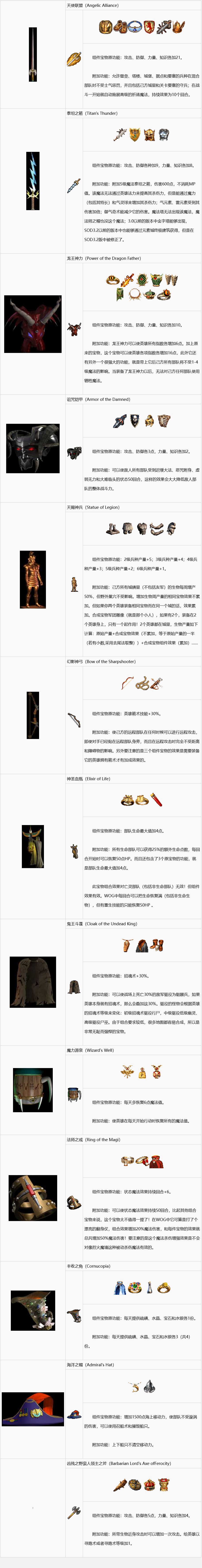 英雄无敌3组合宝物合成攻略